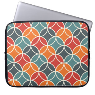 Colourful Mid-Century Modern Style Pattern Laptop Sleeve