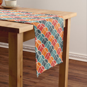 Colourful Mid-Century Modern Style Pattern Medium Table Runner