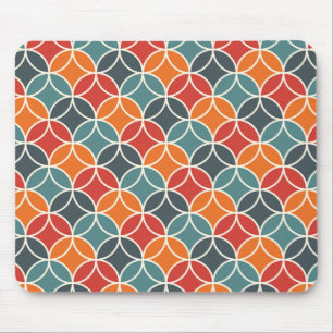 Colourful Mid-Century Modern Style Pattern Mouse Pad