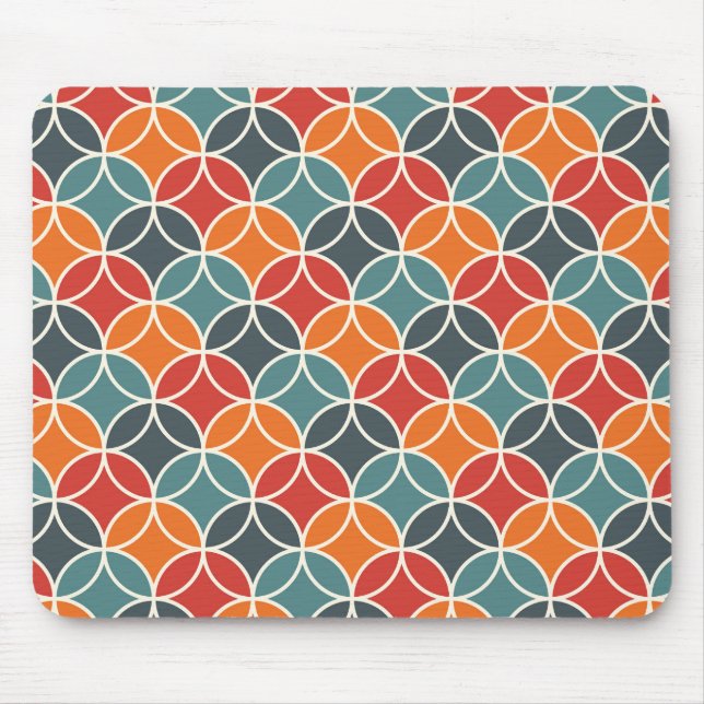 Colourful Mid-Century Modern Style Pattern Mouse Pad (Front)