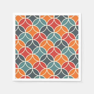 Colourful Mid-Century Modern Style Pattern Napkin