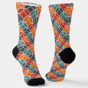 Colourful Mid-Century Modern Style Pattern Socks