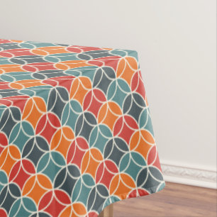 Colourful Mid-Century Modern Style Pattern Tablecloth