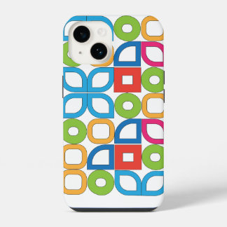 Colourful Mid Century Modern White iPhone Case