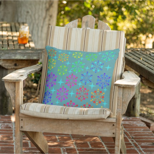 Colourful Mid Century Retro Pattern Art Design Cushion (Chair)