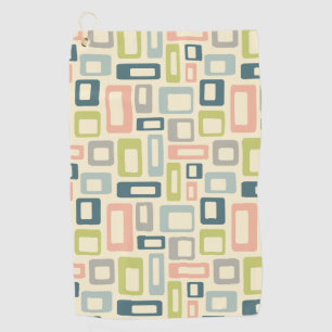 Colourful Mid Century style shapes Golf Towel