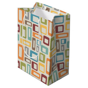 Colourful Mid Century style shapes Medium Gift Bag