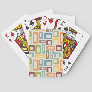 Colourful Mid Century style shapes Playing Cards
