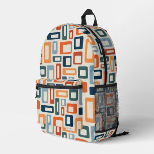 Colourful Mid Century style shapes Printed Backpack
