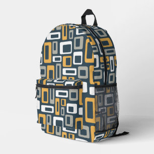 Colourful Mid Century style shapes Printed Backpack