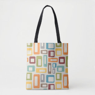 Colourful Mid Century style shapes Tote Bag