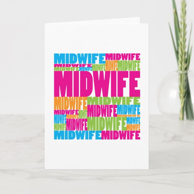 Colourful Midwife Card (Front)