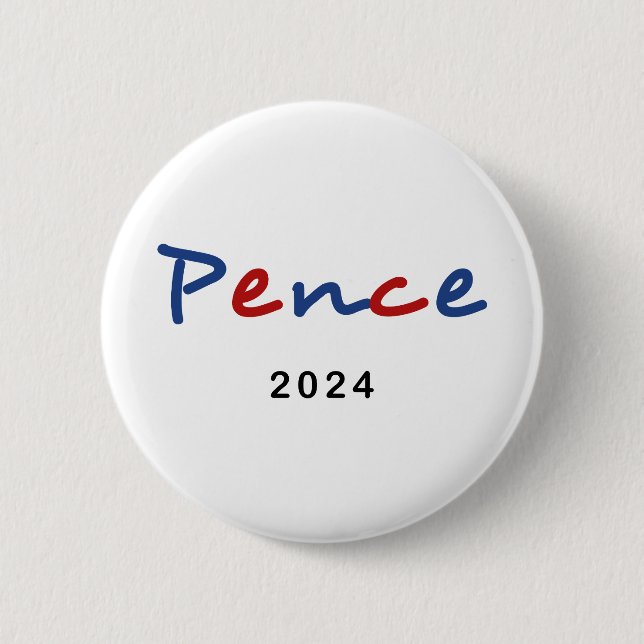 Colourful Mike Pence 2024 Script Text 6 Cm Round Badge (Front)