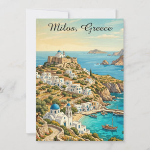 Colourful Milos Greece Aegean Sea Travel Card