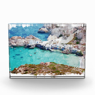 Colourful Milos Greece Panorama View Photo Block