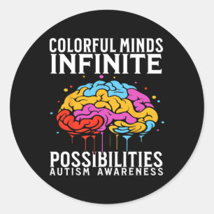 Colourful Minds Autism Awareness Kids Support Gift Classic Round Sticker