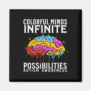 Colourful Minds Autism Awareness Kids Support Gift Magnet