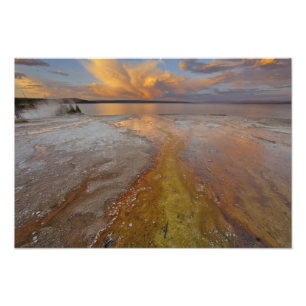 Colourful mineral deposits emit from Black Pool 2 Photo Print