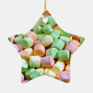 Colourful miniature marshmallow print ceramic tree decoration