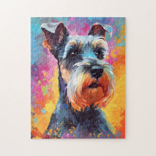Colourful Miniature Schnauzer Jigsaw Puzzle