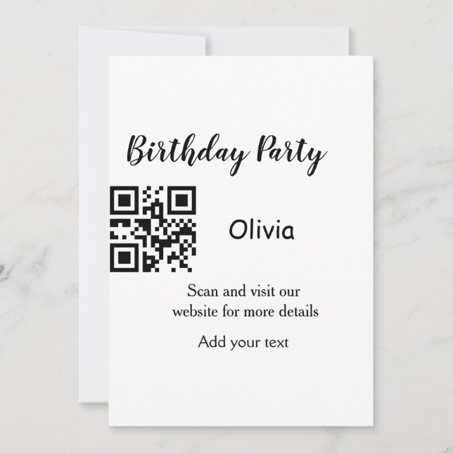 Colourful minimal add your text picture name  invitation (Front)