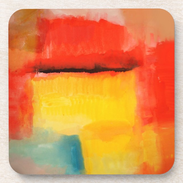 Colourful Minimalist Abstract Artwork Coaster (Front)