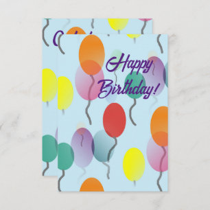 Colourful Minimalist Balloons Happy Birthday Card