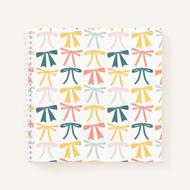 Colourful Minimalist Bows Notebook (Front)