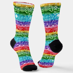 Colourful Minimalist Geometric Shape Socks