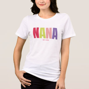 Colourful minimalist nana EST grandma Tri-Blend Shirt