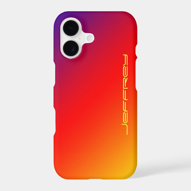 Colourful Minimalist Vivid Rainbow, Name,  (Back)