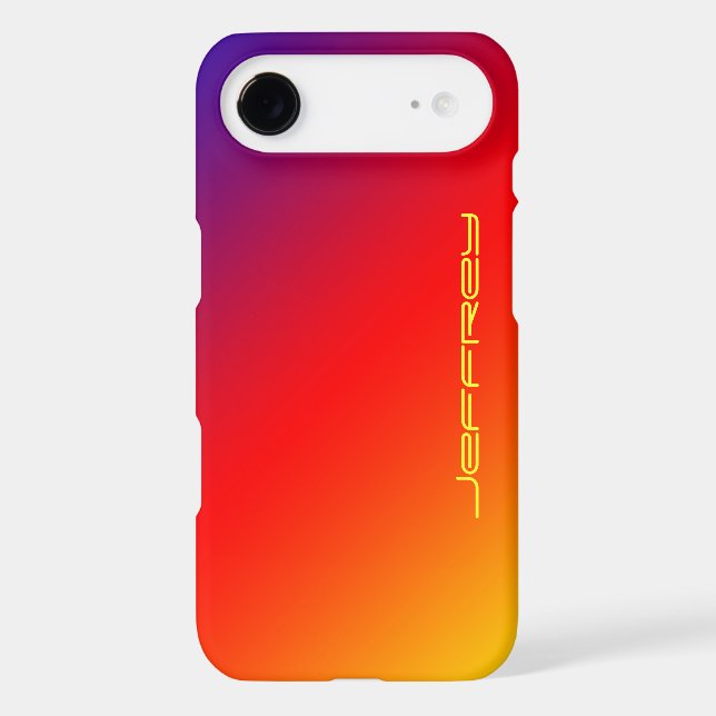Colourful Minimalist Vivid Rainbow, Name,  Case-Mate iPhone Case (Back)