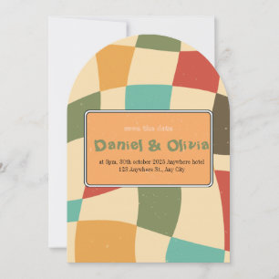 Colourful Minimalist Wedding Invitation
