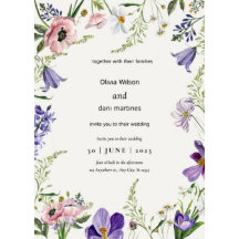 Colourful Minimalist Wildflower Photo Wedding
