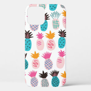 Colourful minimalistic abstract pineapples and lea iPhone 12 case