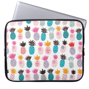 Colourful minimalistic abstract pineapples and lea laptop sleeve