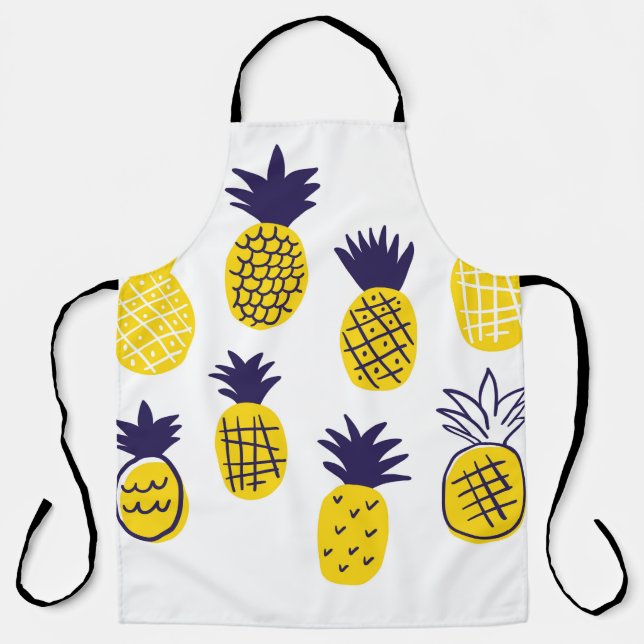 Colourful minimalistic abstract pineapples in scan apron (Front)
