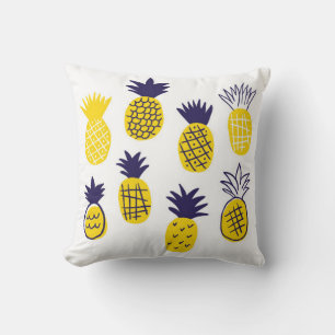 Colourful minimalistic abstract pineapples in scan cushion