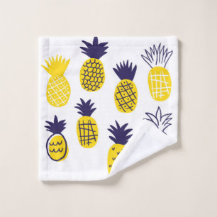 Colourful minimalistic abstract pineapples in scan wash cloth