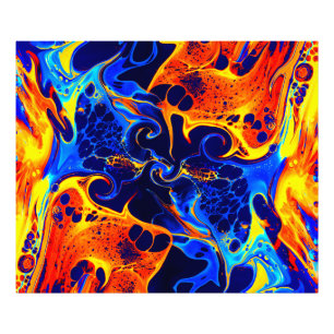 colourful mix of neon paints swirling on black   photo print