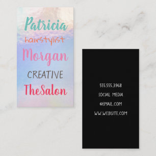 Colourful Mixed Fonts Pastel Foil Business Card