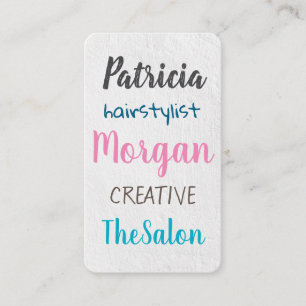 Colourful Mixed Fonts Texture Background Business Card