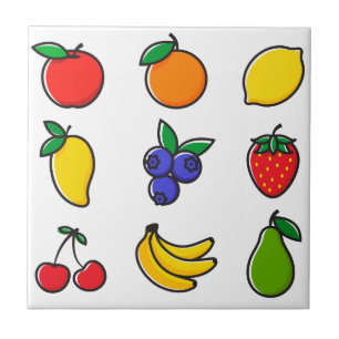 Colourful Mixed Fruit Pattern Ceramic Tile