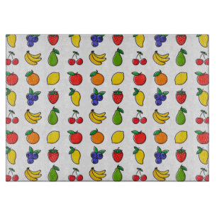 Colourful Mixed Fruit Pattern Cutting Board
