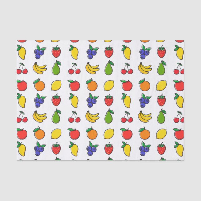 Colourful Mixed Fruit Pattern Tissue Paper (Front)