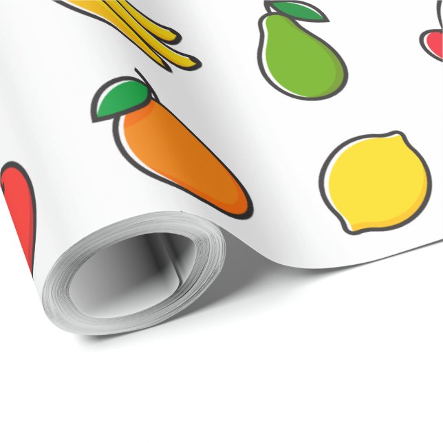 Colourful Mixed Fruit Pattern Wrapping Paper (Roll Corner)