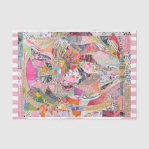 Colourful Mixed Media Paper Art Cat Tissue Paper