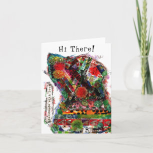 Colourful Mixed Media Pop Art Dog Greeting Card