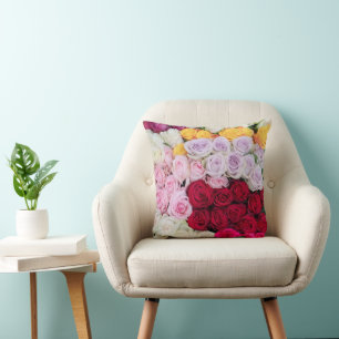 Colourful Mixed Roses Cushion