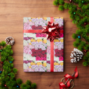 Colourful Mixed Roses Wrapping Paper